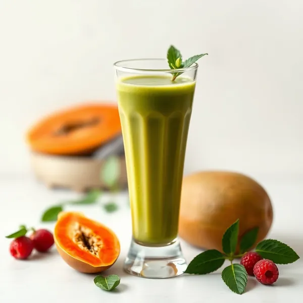 Smoothie Détoxifiant à la Papaye et Matcha
