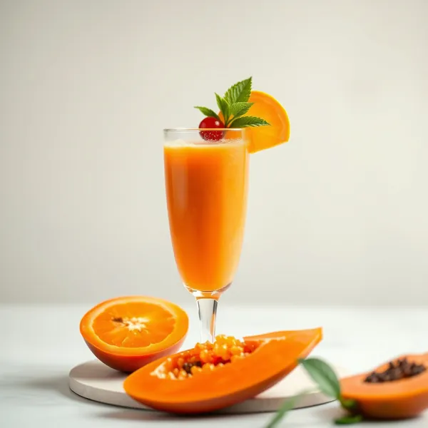 Smoothie Desintoxicante de Papaya e Suco de Laranja