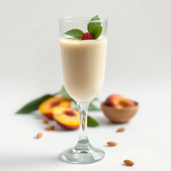 Smoothie Desintoxicante de Pêssego, Amêndoa e Leite de Coco