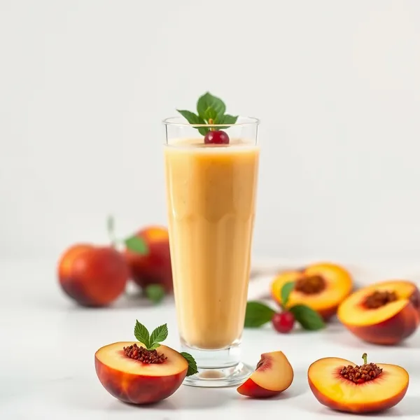 Detoxing Peach Protein Shake Smoothie
