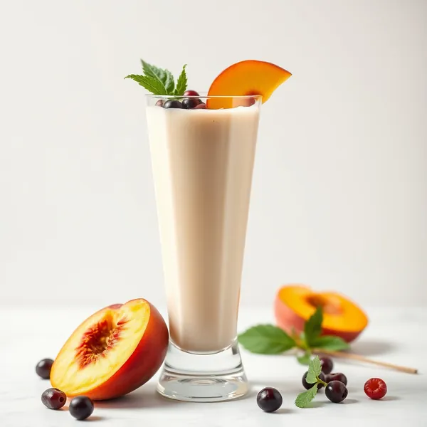 Detoxing Peach Soy Milk Smoothie