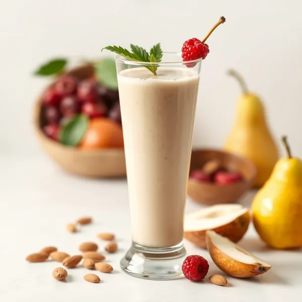 Detoxing Pear Almond Coconut Milk Smoothie