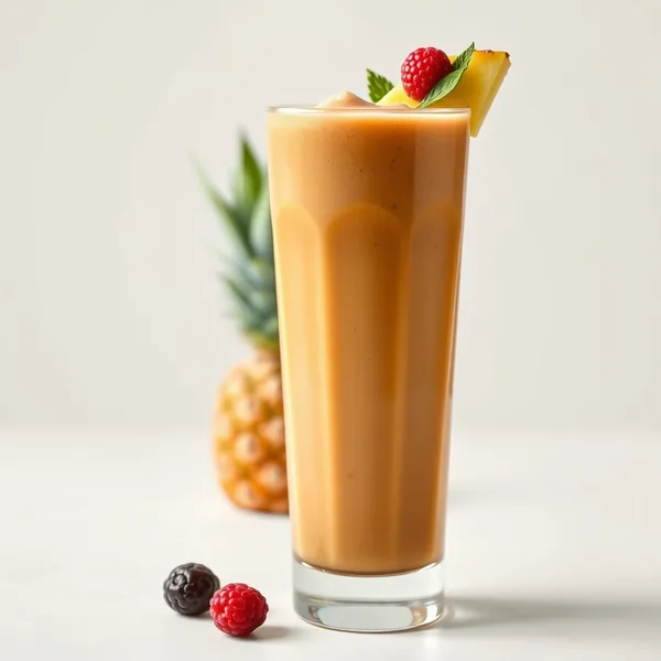 Detox-Smoothie mit Ananas und Kaltem Kaffee