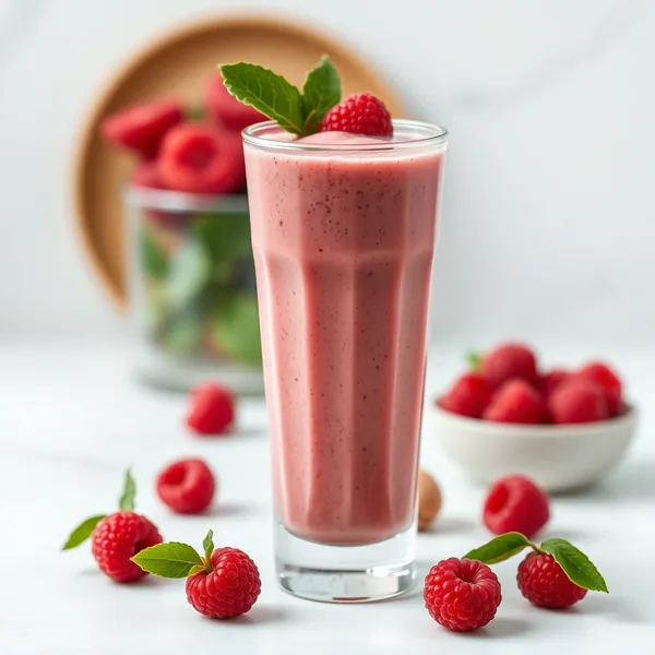 Smoothie Desintoxicante de Framboesa e Leite de Macadamia