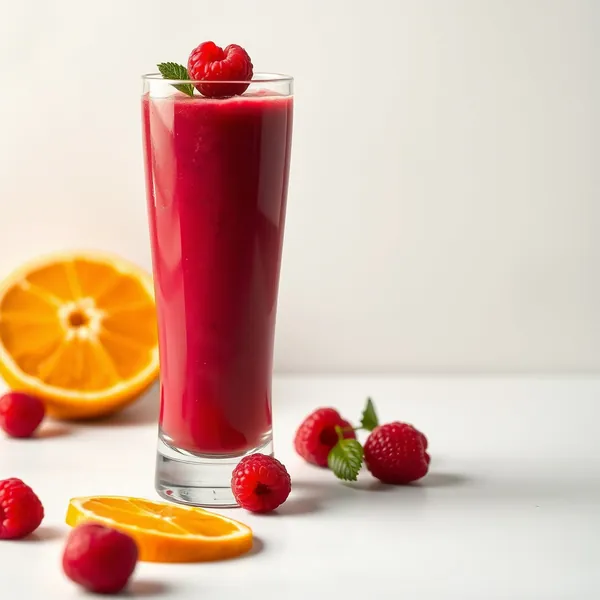 Detoxing Raspberry Orange Juice Smoothie