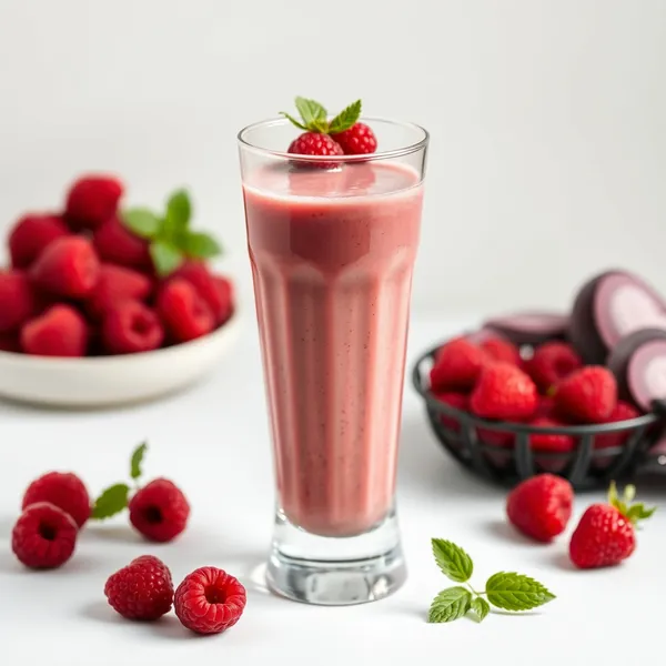 Smoothie Detox de Framboesa e Leite de Espelta