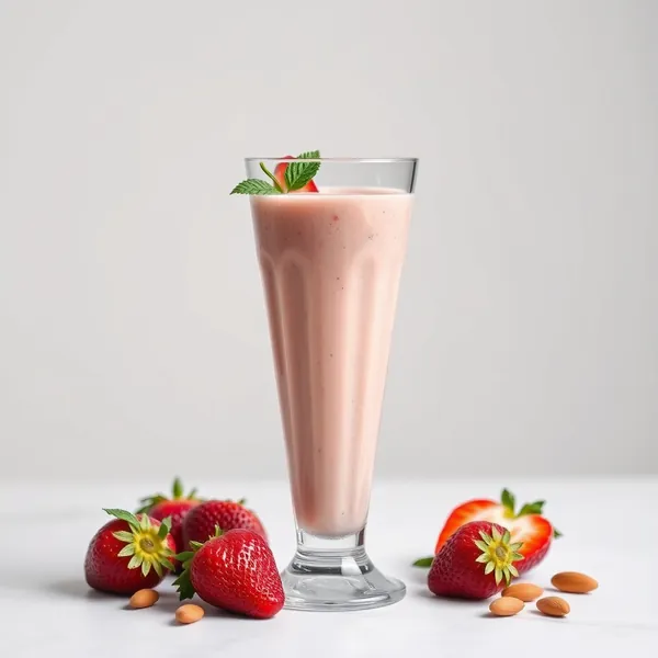 Smoothie Desintoxicante de Morango e Leite de Amêndoa