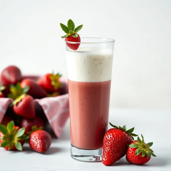 Smoothie Desintoxicante de Morango e Iogurte Grego