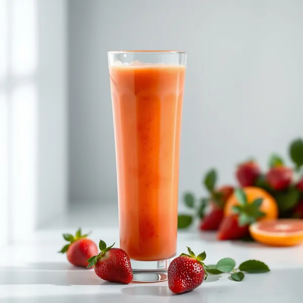 Smoothie Desintoxicante de Morango e Laranja