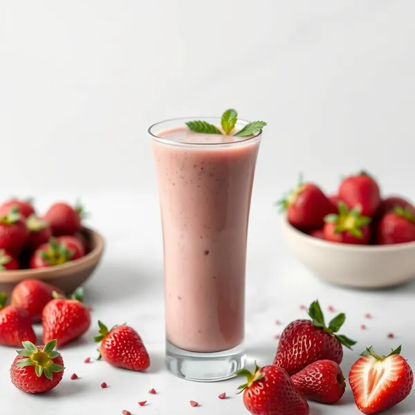 Smoothie Desintoxicante de Morango e Leite de Arroz