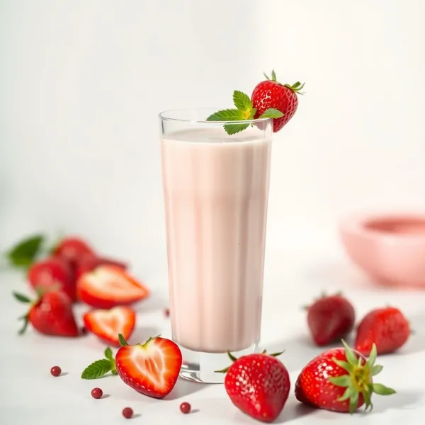 Detox-Smoothie mit Erdbeere und Sojamilch