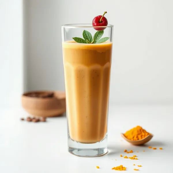 Smoothie Desintoxicante de Café Frio com Cúrcuma