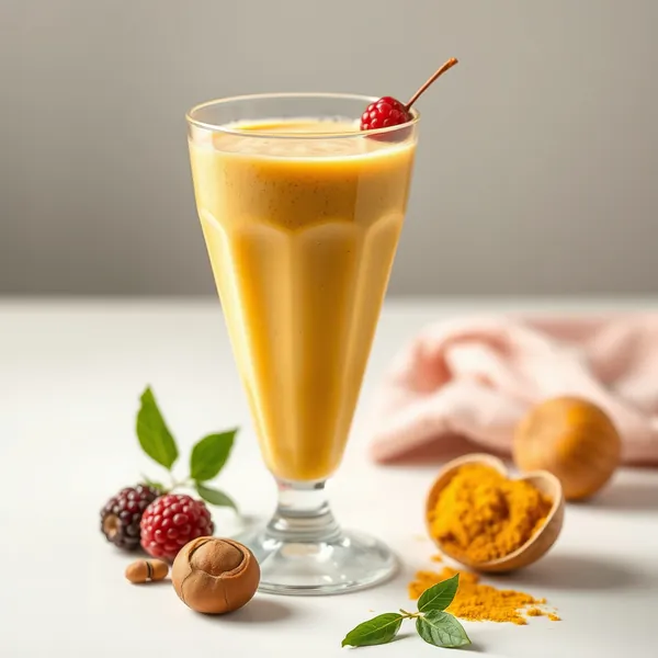 Smoothie Desintoxicante de Cúrcuma e Avelã