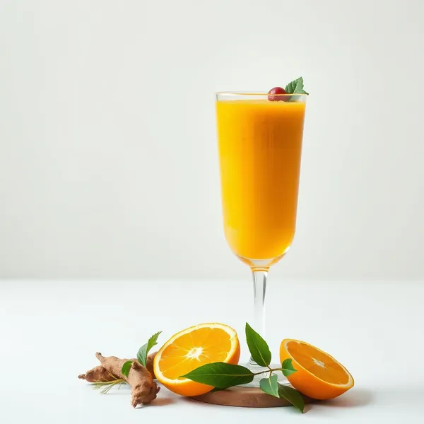 Smoothie Desintoxicante de Cúrcuma e Suco de Laranja