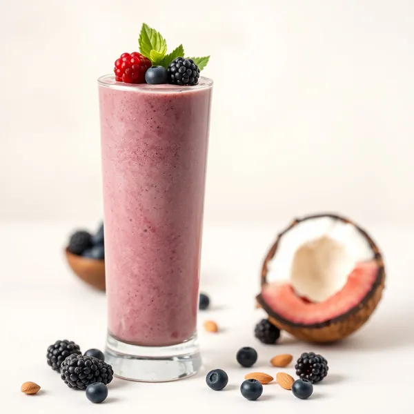Energy Boosting Acai Almond Coconut Milk Smoothie