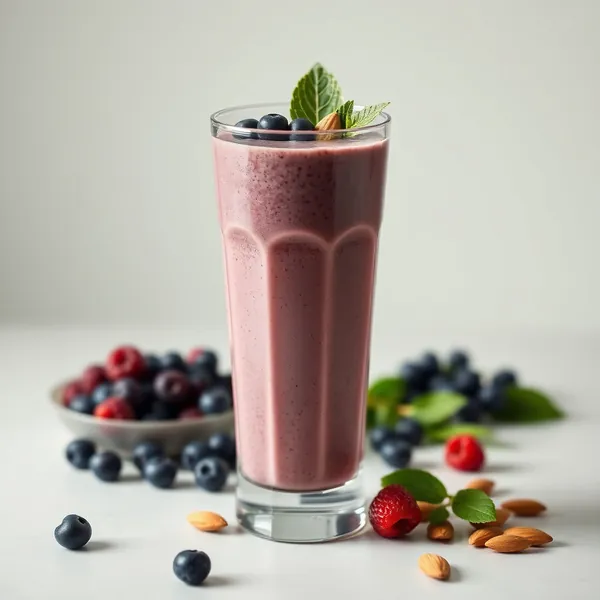 Smoothie Energizante de Açaí e Leite de Amêndoa