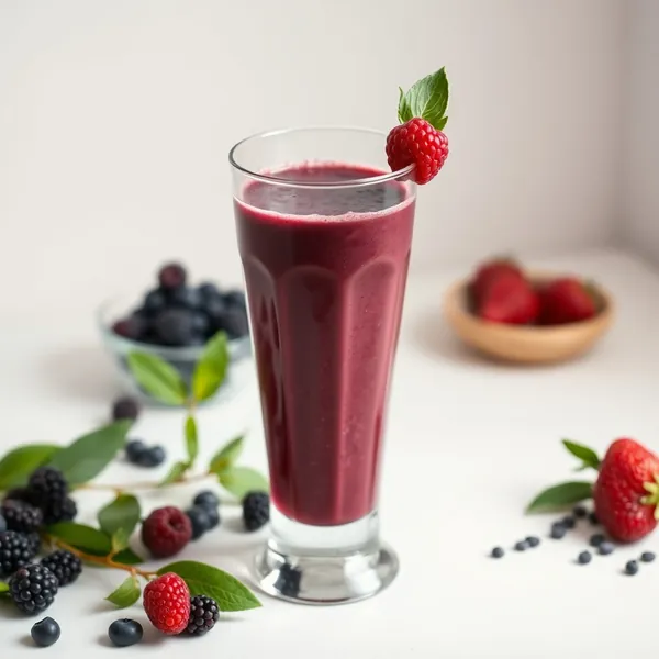 Smoothie Energizante de Açaí e Leite de Arroz