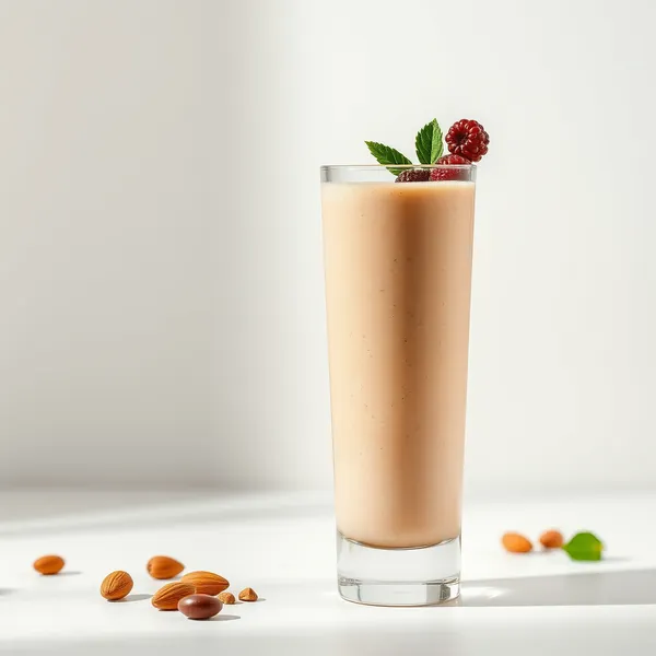 Energiebooster Smoothie mit Mandelbutter und Haselnussmilch