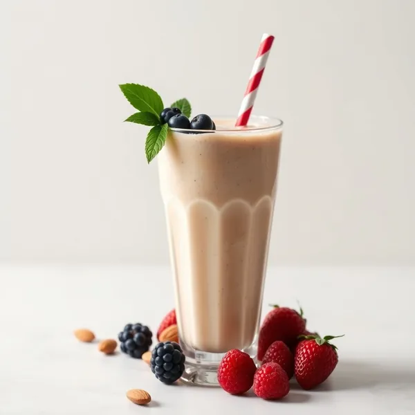 Energie-Smoothie mit Mandelbutter und Macadamianussmilch