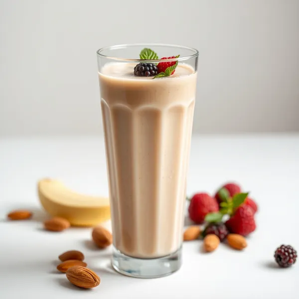 Energy Boosting Almond Butter Rice Milk Smoothie