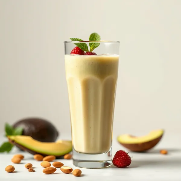 Smoothie Energizzante di Avocado, Mandorla e Latte di Cocco