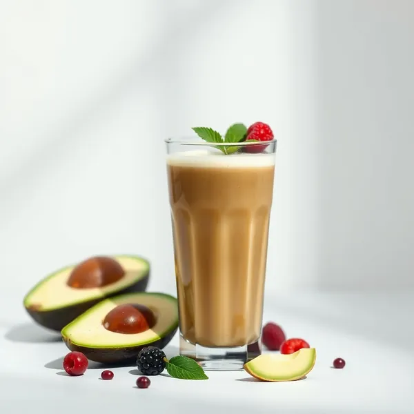 Energiefreundlicher Avocado-Soja-Milch-Shake