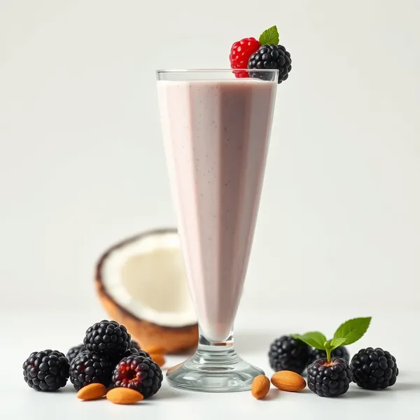 Smoothie Energizzante di More, Mandorle e Latte di Cocco