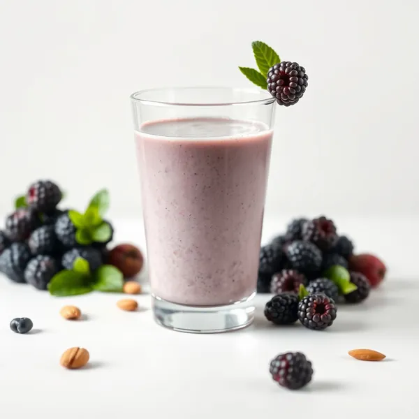 Batido Energizante de Amora e Leite de Amêndoa
