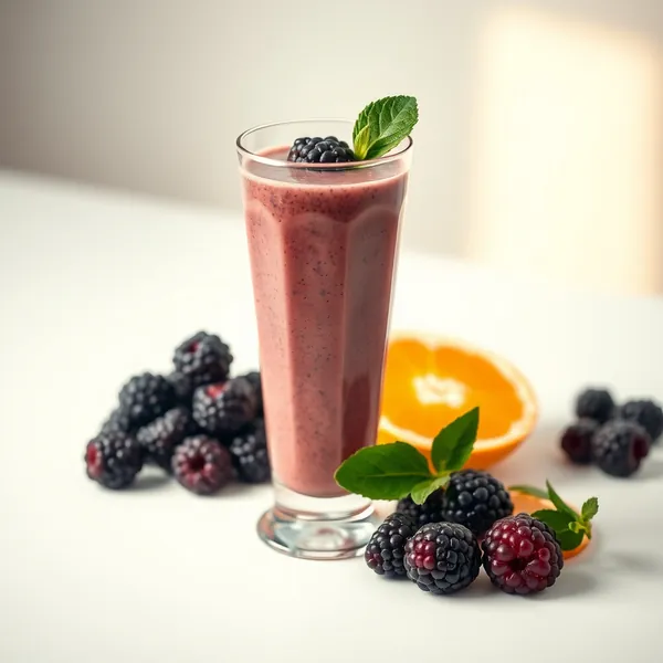 Smoothie Energizante de Laranja e Amora