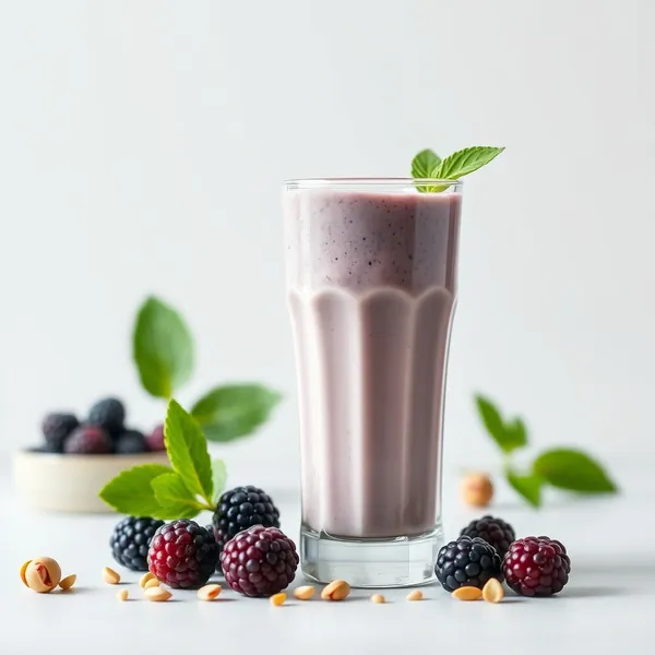 Smoothie Energético de Amora e Leite de Pistache