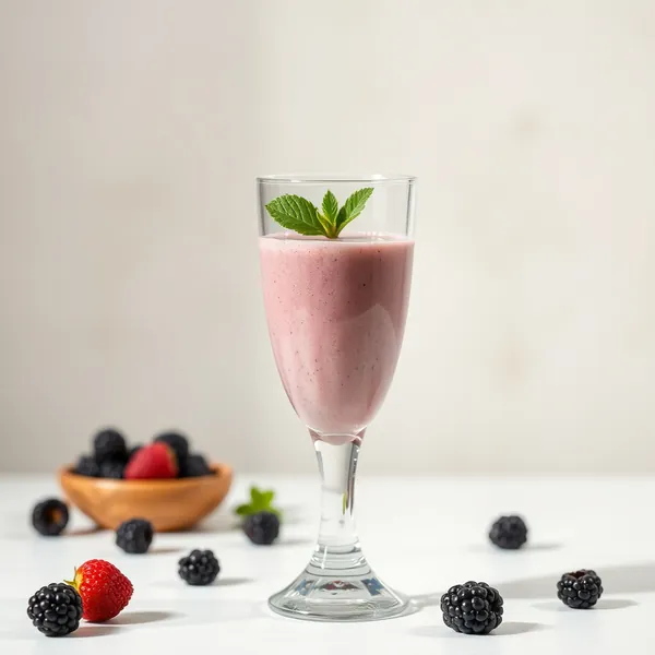 Batido Energizante de Leite de Espelta e Amoras