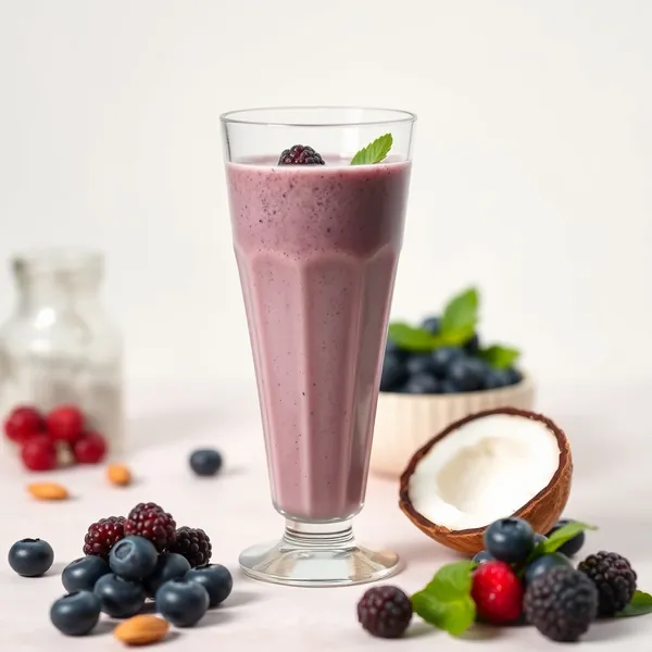 Batido Energizante de Arando, Amêndoa e Leite de Coco