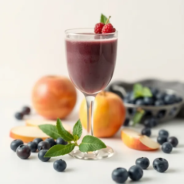 Smoothie Energisant de Jus de Myrtille et Pomme