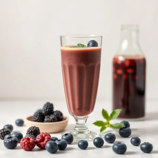 Smoothie Énergisant au Café Froid et Myrtilles