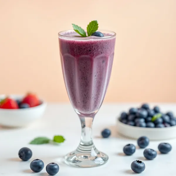 Smoothie Energizante de Mirtilo e Iogurte Grego