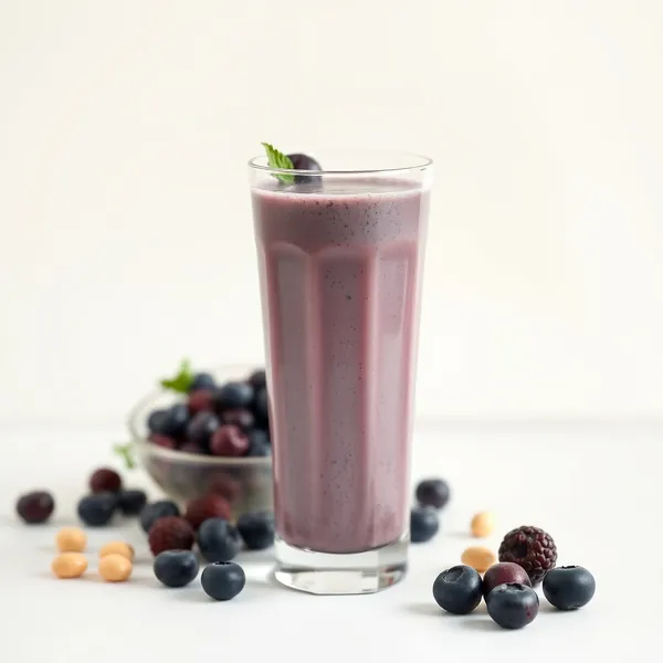 Smoothie Énergisant aux Myrtilles et au Lait de Macadamia