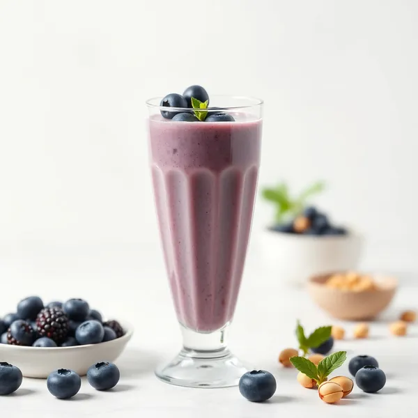 Smoothie Énergisant au Lait de Myrtille et Pistache