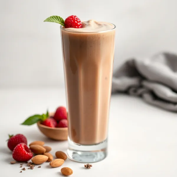 Smoothie Energizante de Cacau em Pó e Leite de Amêndoas