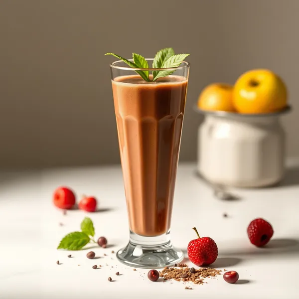 Smoothie Energizante de Cacau em Pó e Suco de Maçã