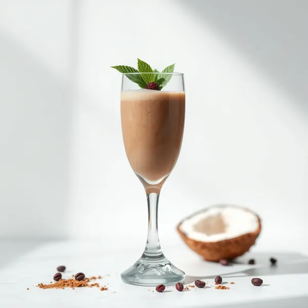 Smoothie Energizante de Cacau em Pó e Água de Coco