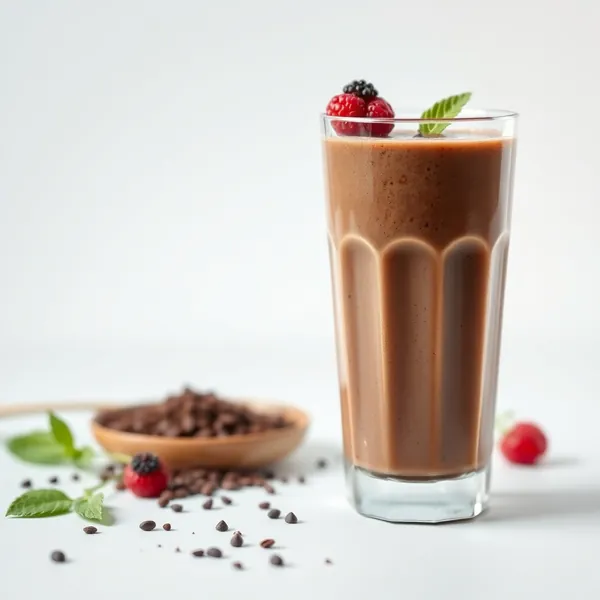 Smoothie Energizzante al Cacao in Polvere e Latte di Riso