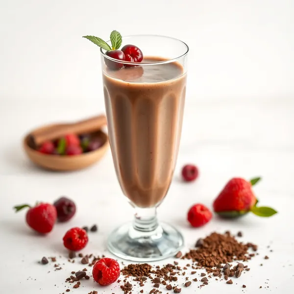 Smoothie Energizante de Cacau em Pó e Leite de Soja