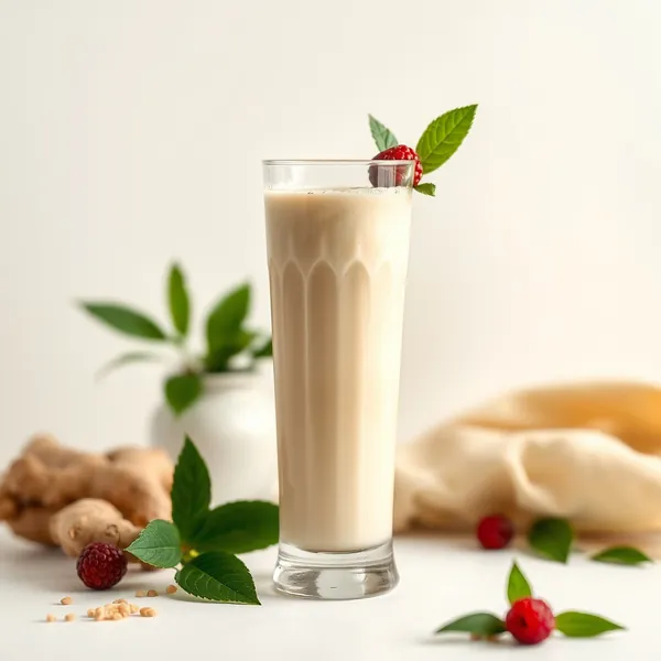 Smoothie Energizante de Gengibre e Leite de Cânhamo