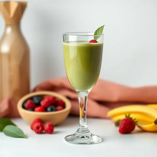 Energiefreundlicher Ingwer-Matcha-Tee-Smoothie