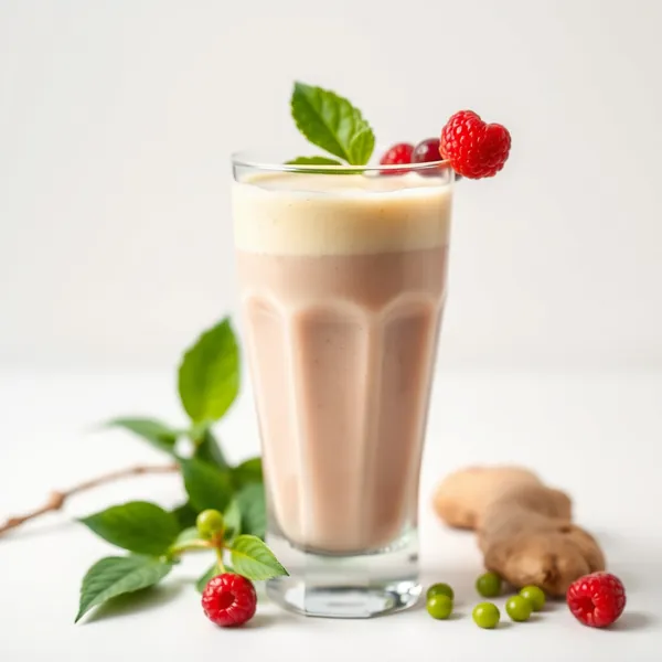 Batido Energizante de Gengibre e Leite de Ervilha