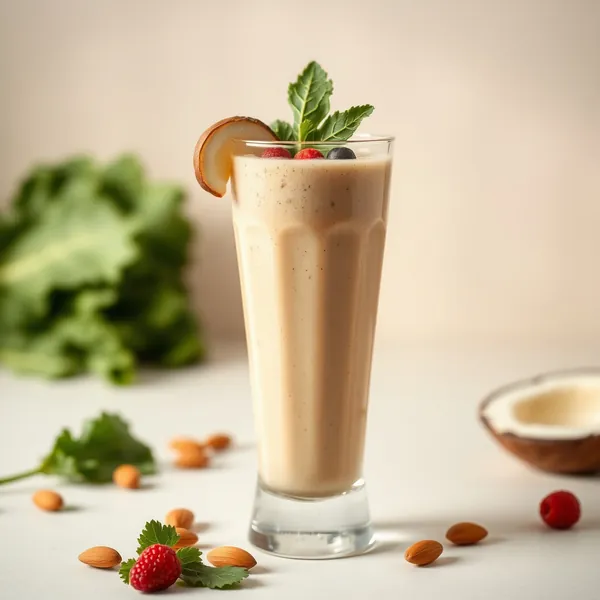 Energiefreundlicher Grünkohl-Mandel-Kokosmilch-Smoothie