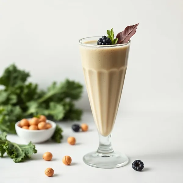 Smoothie Energizante de Couve e Leite de Avelã