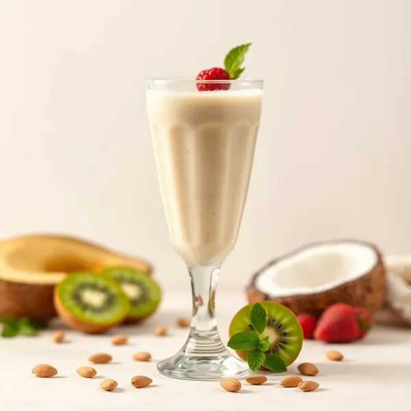 Batido Energizante de Kiwi, Amêndoa e Leite de Coco
