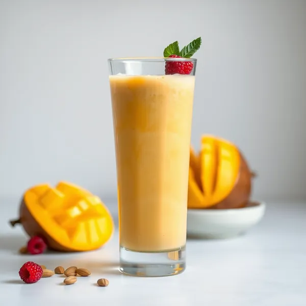 Energy Boosting Mango Almond Coconut Milk Smoothie