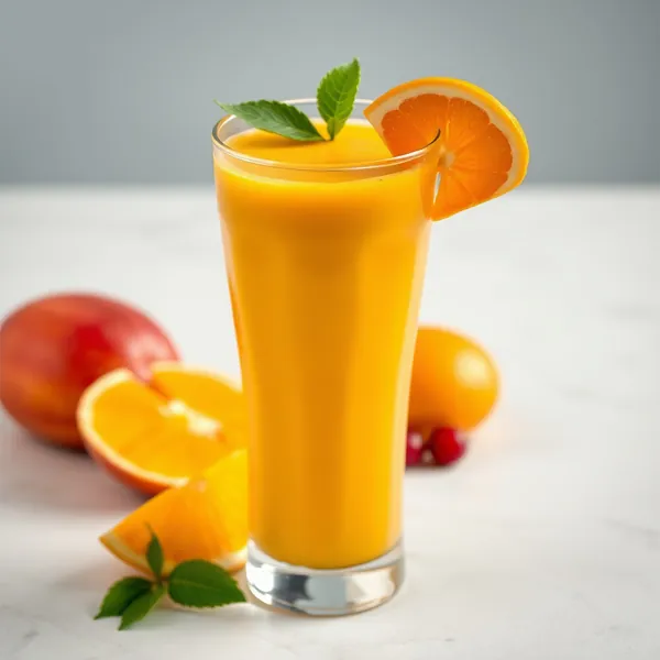 Smoothie Energizante de Suco de Laranja e Manga